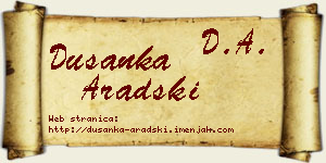 Dušanka Aradski vizit kartica